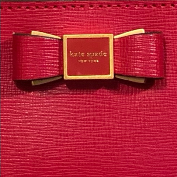 NWT-Kate Spade-Morgan-Bow🎀Embellished Sm Bifold Wallet-Perfect Cherry/Red-$118 - Picture 2 of 16